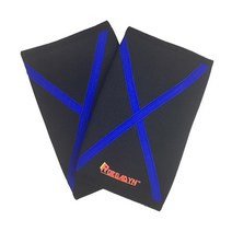 Roegadyn 7mm 크로스 뻣뻣한 네오프렌 전문 품질 무릎 지원 파워 스포츠 압축 무릎 슬리브 무거운 무게 남여, 푸른, m