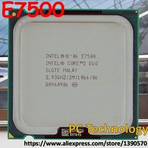 인텔 코어 2 듀오 E7500 데스크탑 CPU 3M 캐시 2.93GHz1066MHz LGA77545nm 프로세서 1 일 이내에, 한개옵션0