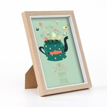 우드프레임 탁상용 사진 액자(6x8) 17.5*22.5cm 아크릴 패널 MDF프레임 가로 세로 멀티 가능, 브라운