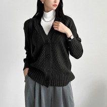 뜨개진 여성용 루즈핏 비대칭 사선 쥬빌가디건