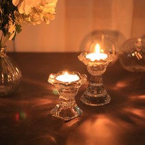 티라이트 캔들 미니 캔들 홀더 앵글 유리 촛대, 데카곤 미니