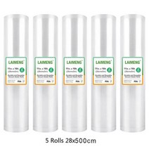 고성능 LAIMENG 5 Rolls So미국 Vide 진공 포장기 용 롤 백 포장 식품 저장 실러 R129 가방, [09] 5R 28-500cm
