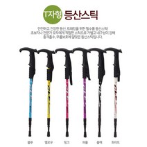 튼튼 경량 무릎보호 트래킹 T자 등산스틱 여행 도보여행 트래킹폴 트레킹폴, 화이트
