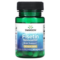 Swanson 피세틴 Novusetin 100mg 베지 캡슐 30정, 1개