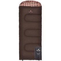 테론 Sports Celsius Jr 용 침낭 경량 캠핑에 적합 캠핑 야외 배낭 여행용, Brown (Light Red Liner)