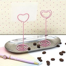 하트 핑크 디저트 이름표 빵 가격표 네임텍 꽂이 베이커리 네임택 카페 메모 세우는 집게 거치대 POP카드 홀더 피오피대 사진 영수증 폴라로이드 쇼카드 스탠딩 종이 명함 고정