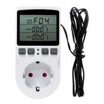 온도계측기 자기온도계 16A AC 110V ~ 230V 온도 조절기 디지털 컨트롤러 소켓 콘센트 타이머 스위치 센서, 01 EU