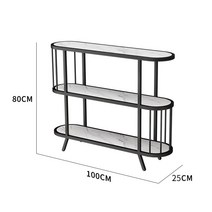 예쁜 콘솔 철제 북유럽 현관 모던 인테리어 복도 프렌치 사각 포인트, 블랙 (100*25*80cm)