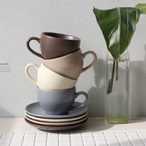 [2HOT] 에크렌 노블 커피잔 세트 1인, 그레이블루