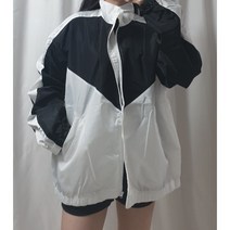 [으니샵] 브이배색바람막이 여자바람막이 남자바람막이 공용바람막이 오버사이즈 오버핏바람막이 윈드바람막이 교복바람막이