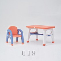 3살 앉아있는습관 의자책상세트 빨강 크리스마스선물 놀이테이블 유아책상