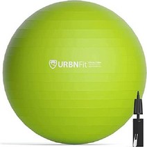 URBNFit 짐볼 밸런스볼 필라테스 임신 임산부 요가 핸드펌프, 그린