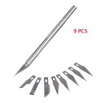 다기능 휴대 미끄럼 방지 정밀 조각 칼 전화 유지 관리에 적합한 DIY 종이 컷 손 도구 5/9 개, 07 Silver rod - Blade 1