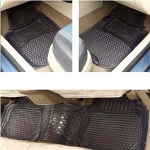 자동차바닥매트 친환경 PVC라텍스 방수 통용 플라스틱 자동차 신발깔창 투명 편한청소 패키지 4매입, T05-침술 카페트 마름모 커피색 4매입 1.8kg