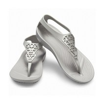 [크록스] 여성 세레나 엠블리쉬 플립 / 205600-00N 실버 / Crocs Seren
