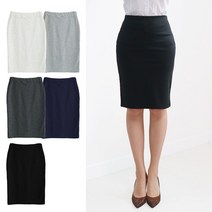 뒷트임 무지 H라인 면 밴딩 5부 스커트