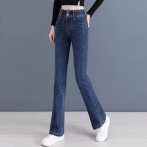 위위브렌 여성 슬림핏 플레어 팬츠 고탄력 투버튼 청바지