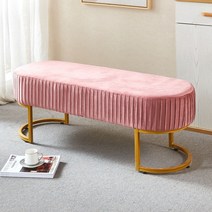 유럽풍 베드벤치 쇼파 북유럽 의자 엔틱 카페 가죽 거실 미드센추리 벨펫 긴스툴, 80X 40X 45cm, 팥가루