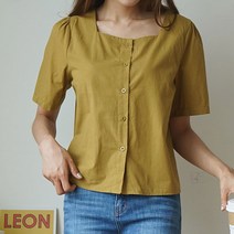 [당일발송-무배]베이직한 스퀘어 버튼 블라우스
