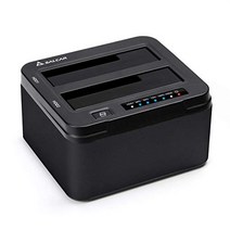 USB 3.0 케이블 및 12V 3A 전원 공급 장치가 포함된 HDD/SSD 하드 디스크 2.5 및 3.5인치 SATA III에 최적화된 2개의 슬롯이 있는 Salcar USB 3.0 오프라인 클론 도킹 스테이션은 2x8TB 알루미늄(검정색)을 지원합니다. -12330, W-블랙