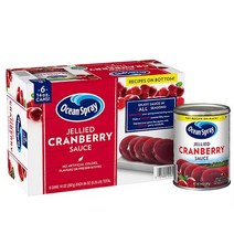 Ocean Spray Jellied Cranberry Sauce (14 oz. 6 pk.) 미국 땡스기빙 데이 추수감사절 퍼먹는 떠먹는 젤리 크랜베리 소스 음식 캔크랜베리, 1개