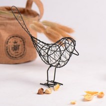 아이언 버드 인형 북유럽 추상 동상 미니어처 동물 홈 인테리어 액세서리 인테리어 거실 책상 장식, 23x20cm, 검은 새