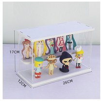 화이트 프레임 2단 계단식 아크릴 미니 피규어 레고 진열 케이스 장식장