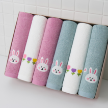 토토뱀부 출산선물 대나무 아기 세면타월 6매세트(+팬시박스), 아이보리6매