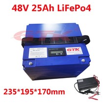 GTK-Lifepo4 배터리 철 인산염 48v 25Ah 30Ah 자전거 스쿠터 전원 2000w BMS + 5A 충전기 포함, 02 48V 30Ah lifepo4