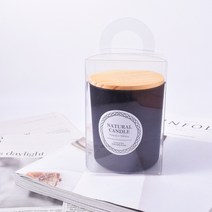 [캔들이케아] 다용도 손잡이 투명상자 캔들 디퓨저 포장박스, 9온즈 손잡이 투명 케이스, 1개