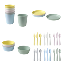 이케아 칼라스 KALAS 어린이접시 그릇 물컵, 4.스푼포크나이프18개