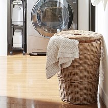 한샘 라탄 패턴 햄퍼 원형 브라운, 단품, 단품