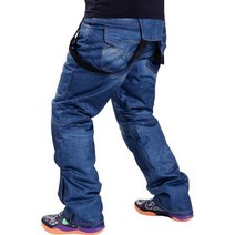 스키 스노우 보드 스케이트 팬츠 스키바지 바람막이 방수 서스펜더 하의 남자용 두꺼운 겨울, S, Denim blue