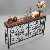 철제 엔틱 현관 콘솔 미니 슬림 장식장 거실 인테리어 선반 빈티지 콘솔장, 가로90x세로25x높이80cm화이트