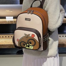 여성 배낭 캐릭터 직장인 작은 가방 데일리 PU 백팩