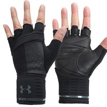 언더아머 남성용 웨이트리프팅 글러브 양손 세트 1328621-001, 블랙