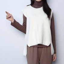 케티 여성 라운드 언발 트임 니트조끼 MLS-WVS-0352-블랙