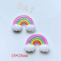 10pcs 수지 귀여운 혼합 밝은 무지개 시리즈 플랫 다시 카보 숑 스크랩북 Kawaii DIY Embellishments 액세, 14 Q