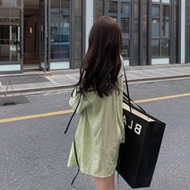 여자 원피스 적인 루즈한 프렌치 정 인 고급감 셔츠 단어 드레스
