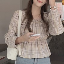 블링앤수 여대생룩 여성 기본핏 스퀘어넥 블라우스 KZZ168