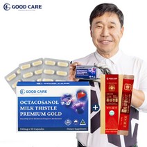[굿케어] 옥타코사놀 밀크씨슬 프리미엄 골드 1개월분 + 6년근 고려홍삼스틱 15ml x, 상세 설명 참조