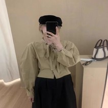 한국 동대문 봄과 여름 새로운 한 캐릭터 셔츠 짧