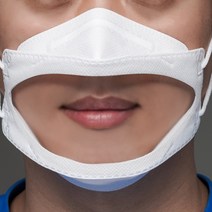 립뷰마스크 1매 대형 엄청 큰 투명창 립리딩마스크 입보이는마스크 투명마스크, 립뷰 큰 창 화이트