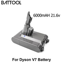 [호환] battool 21.6v 6000mah 리튬 이온 배터리 다이슨 v7 솜털 v7 동물 v7 pro 225403 229687 진공 청소기 충전식 도구 배터리, 협력사