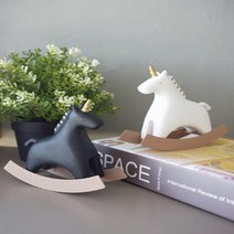 유치원 콘솔장식 유니콘 목마 소 풍수소품 사장실 인테리어 부모님선물 행운 액운방지, 블랙
