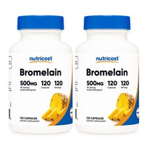 브로멜라인 500mg 120캡슐 2병, 단품, 단품