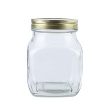 [가인글로벌] YS 사각유리병 1L 12개+골드캡12개, 12개