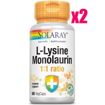 솔라레이 L-라이신 모노라우린 라우르산 HCI 60식물성캡슐x2, 1개, 기본