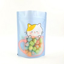 바이올팩키지 고양이 스탠딩지퍼백 소 사이즈 13X18 cm 100매, 소(S)