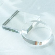 투명 아크릴 촬영 소품 전시 인테리어 오브제 블럭 8cm 2옵션 [Clear Acrylic Block for Item Display Interior Object 2 Shapes], 원형8cm(Round 8cm)